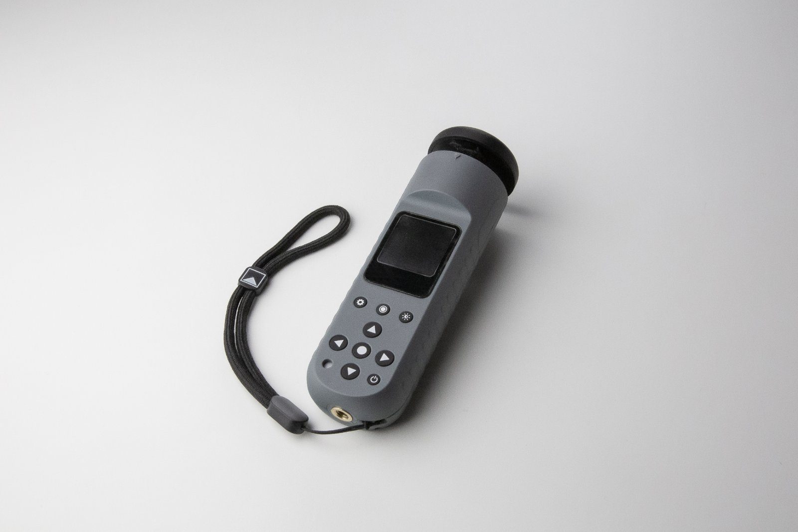 Handheld in Gunship Grey with wrist lanyard, screen and keypad