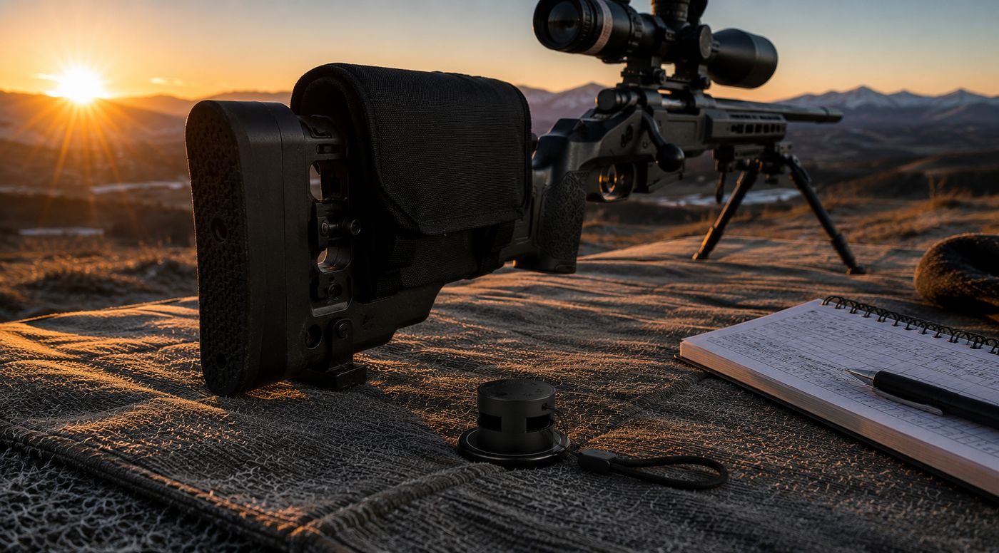 WeatherDot on a frosted shooting mat at first light